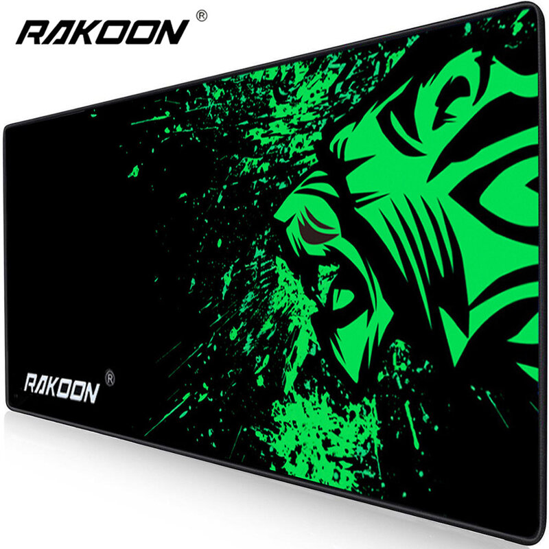 Rakoon – grand tapis de souris Extra Large, antidérapant, en caoutchouc naturel, avec bord de verrouillage, pour ordinateur de jeu