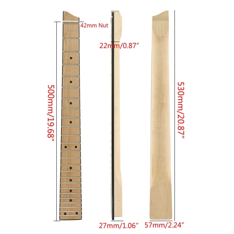 Wooden Guitar Neck 1 Pcs Brand New Instrument Replace Part with Swallow Pattern