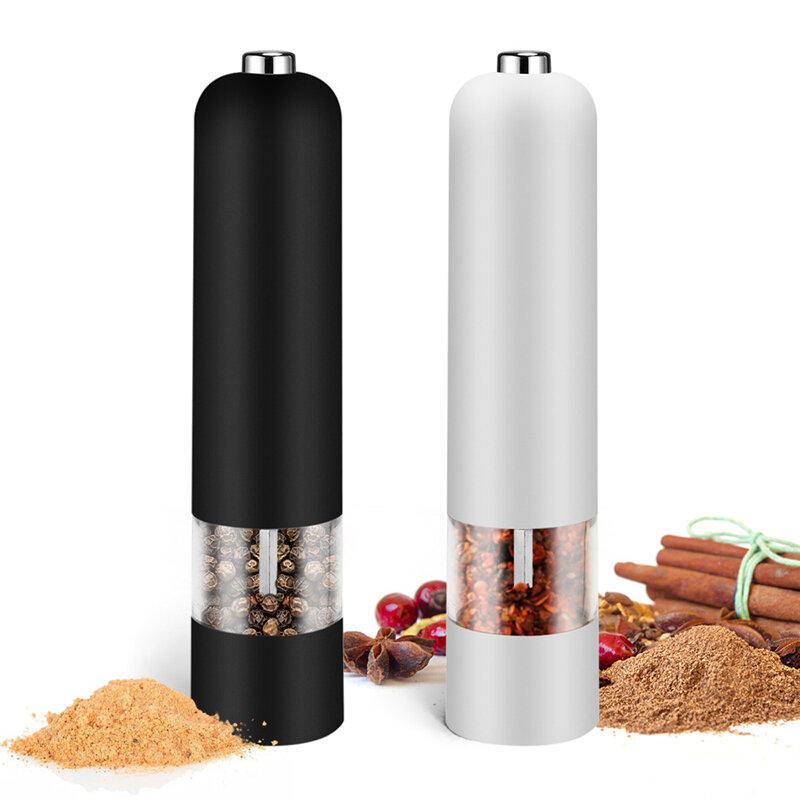 Moinho de pimenta elétrico automático moedor de sal sal de mar portátil para especiarias utensílios de cozinha e gadgets sal e pimenta