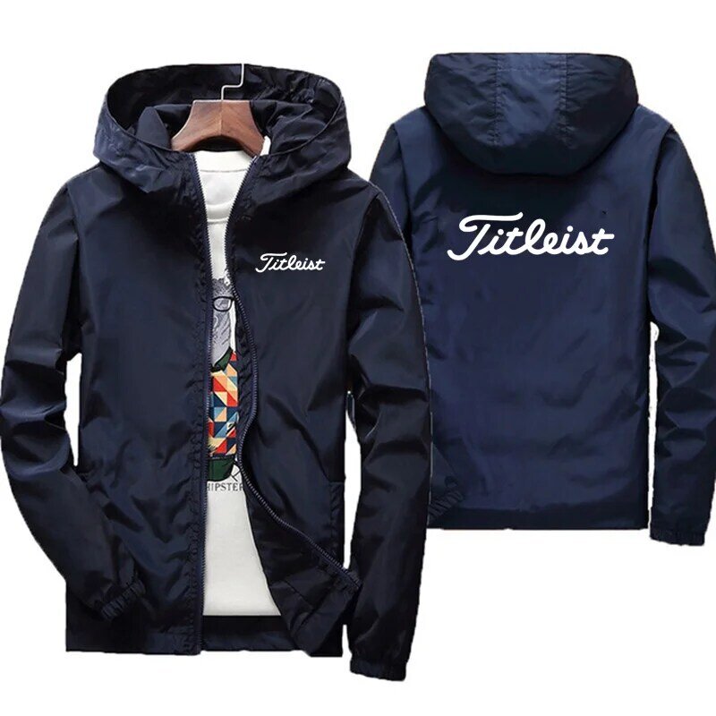 Moda esportes jaqueta de golfe roupas masculinas primavera e outono blusão jaqueta masculina casaco bombardeiro jaqueta com capuz chaquetas hombre