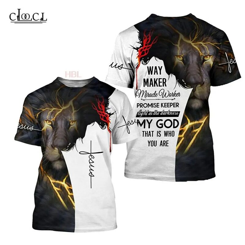 HX-Camiseta de manga corta Unisex, ropa de calle informal con estampado 3D de Dios, religión, Jesús, Harajuku, envío directo