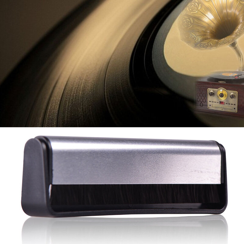 ขัดไวนิล Phonograph Soft Pad เครื่องมือทำความสะอาดแปรงทำความสะอาด Turntables Anti Static คาร์บอนไฟเบอร์สีดำเสียง