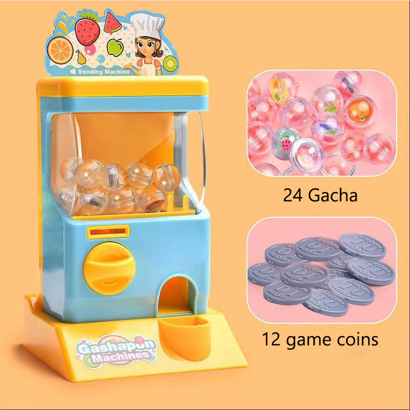 새로운 어린이 전기 가샤폰 기계 동전으로 작동하는 사탕 게임기, 조기 교육 학습 기계 놀이 집 소녀 선물