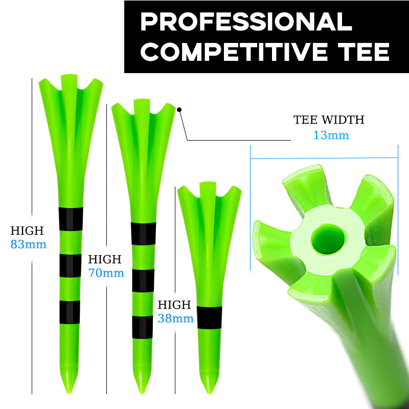 Big Cup Plastic Golf Tees 50 Pack｜Excellent Durability and Stability Tees |Golf Plastic Tees Reduced Friction & Side Spin