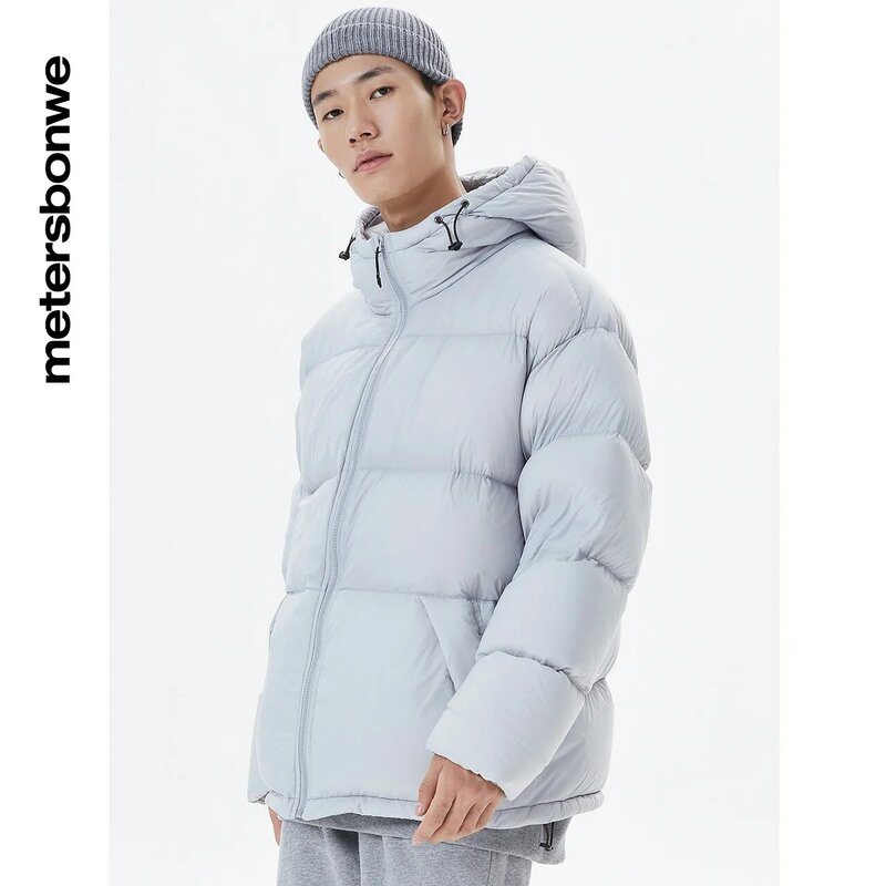 Пуховик Metersbonwe мужской зимний, теплая парная куртка с капюшоном, 90 утиного пуха, брендовый свободный пуховик, верхняя одежда