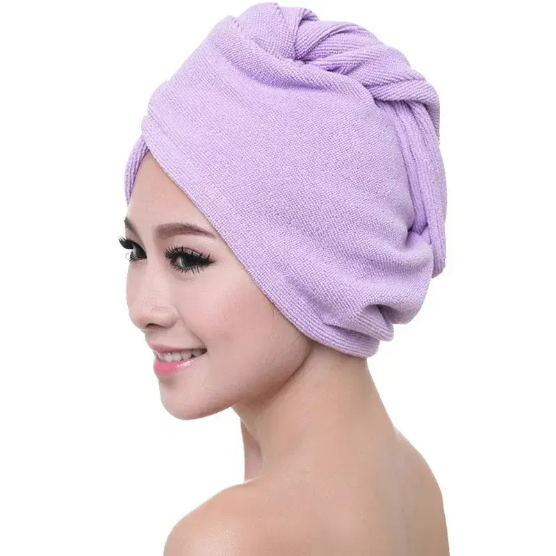 Senhora turbante tecido de microfibra espessamento chapéu de cabelo seco super absorvente chuveiro de cabelo de secagem rápida