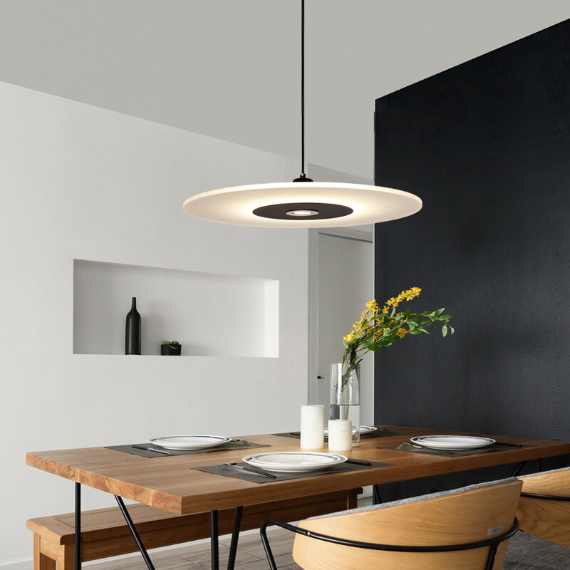 Restaurante minimalista luzes pingente designer moderno mesa de jantar ilha nordic criativo disco voador universo música lustres
