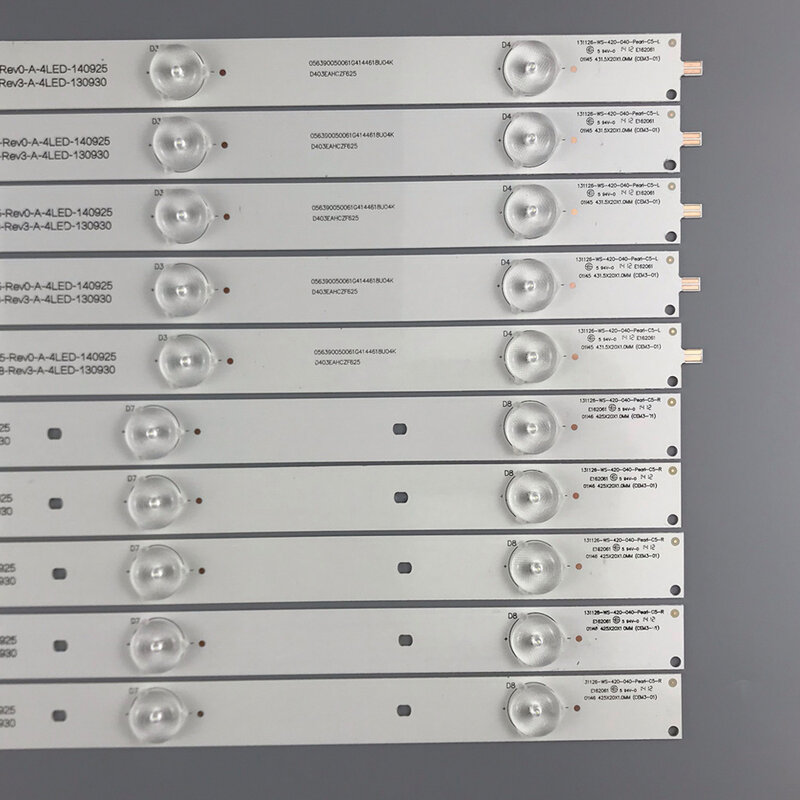 10 Pçs/set tira retroiluminação LED para SV0420A88 TX-42ASR600 131126-WS-420-040-PEAR1-C5-R REV3 UM B/L tx-42as500e V42FWSD01