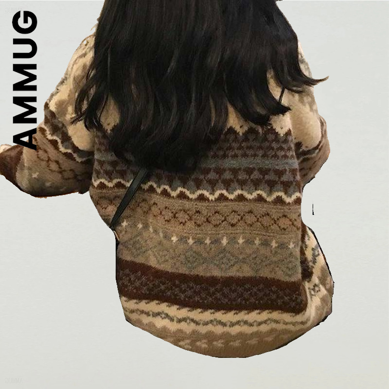 Ammug – pull tricoté à col rond pour femme, chandail doux, Chic, décontracté, à la mode