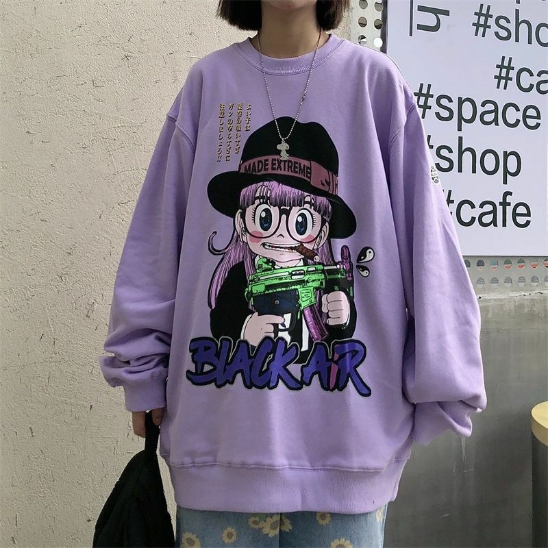 Camiseta de manga larga con estampado Kawaii para mujer, ropa Harajuku de dibujos animados de algodón, holgada, personalizada, primavera y otoño, 2022