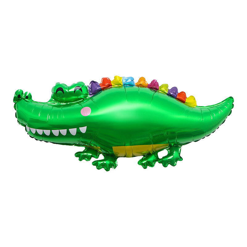 Ballons en forme d'animaux de dessin animé, en feuille d'aluminium, motif crocodile, décorations de fête d'anniversaire, joyeux anniversaire