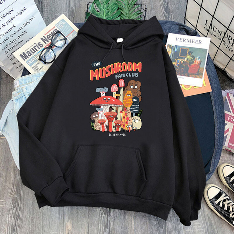 Mushroom hoodies feminino anime gráfico grunge impresso feminino hoddies pulôver 2022 ulzzang