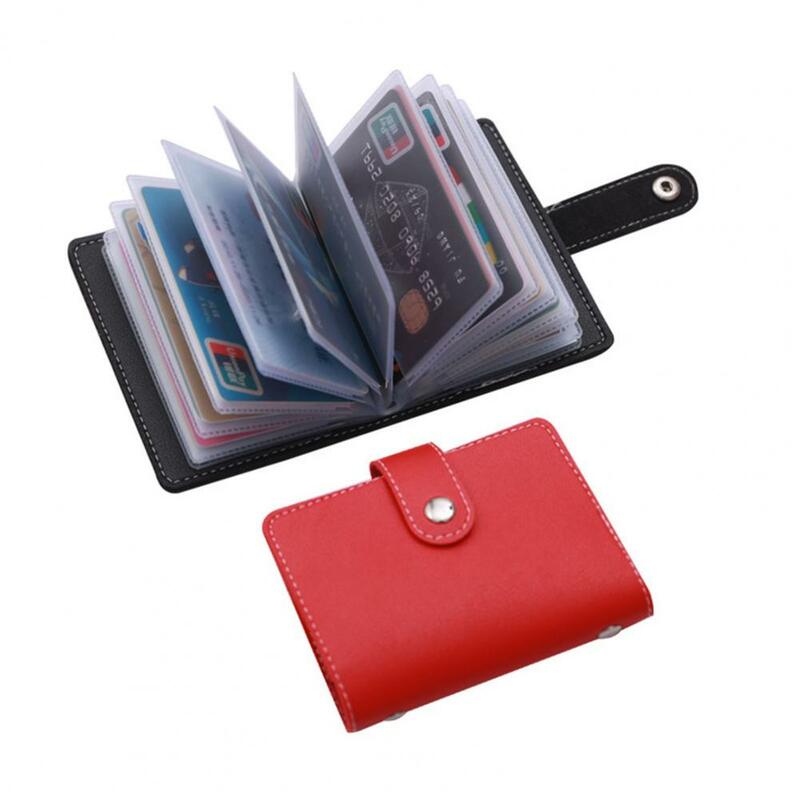 Tarjetero con compartimento para múltiples ranuras, Mini billetera rectangular, portatarjetas con botón portátil para comprar