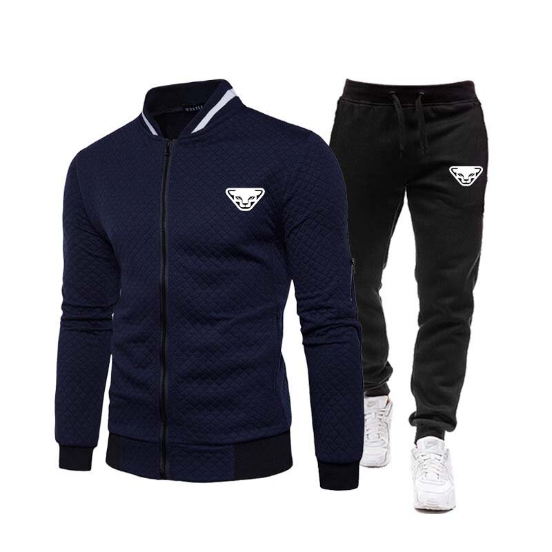 DYNRFIT-Suéter com zíper e calça masculina, roupa esportiva casual, marca de moda, primavera e outono, 2023