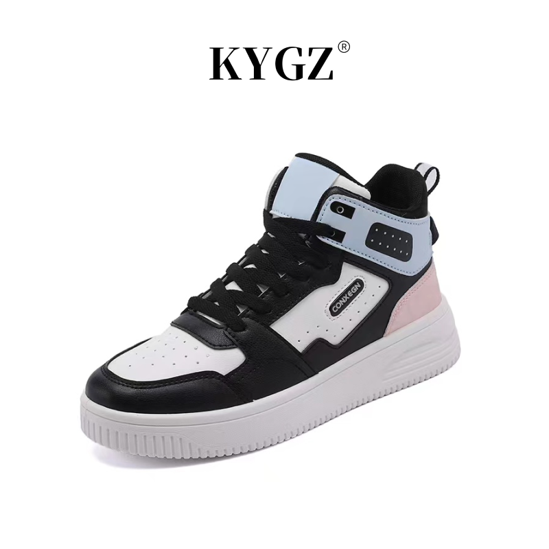 KYGZ-새로운 다목적 하이탑 운동화 여성용, 흰색 신발 두꺼운 바닥 베스트 셀러 레저 여행 스니커즈 2022 가을 2022