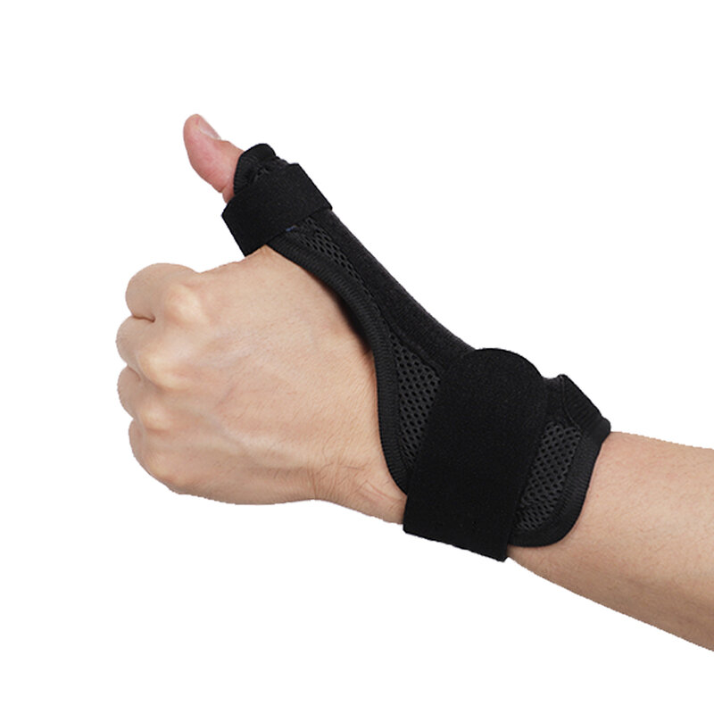親指保護ブレーススポーツ医学調節可能な親指スタビライザー手首親指は男性と女性のためのサポート黒ワンサイズで最もフィット