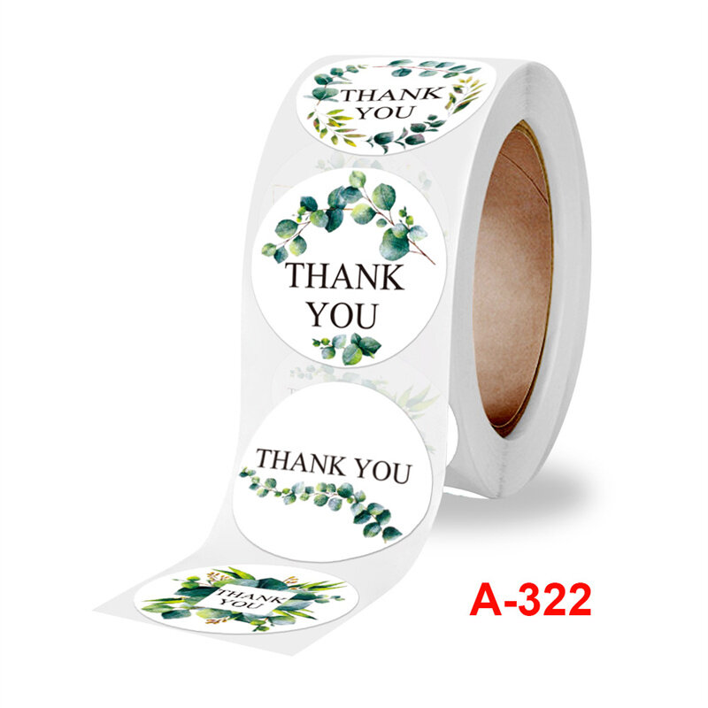 50-500 pces 1 Polegada obrigado da flor do vintage você adesivos para o negócio feito à mão redondo cartão envoltório etiqueta de vedação decoração papelaria