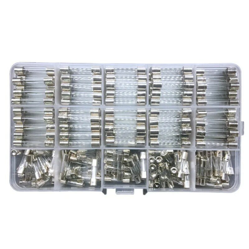 Kits de surtido de fusibles de vidrio de soplado rápido, 6x30mm, 5x20mm, 0.2A, 0.5A, 1A, 2A, 3A, 5A, 8A, 10A, 15A, 20A, 240 unids/set/set