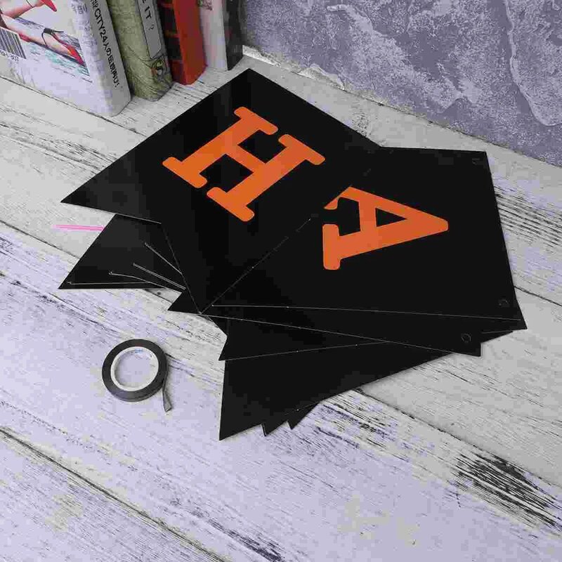 1pc Banner Paper Pumpkin HAPPY Creative Flag for Ornaments