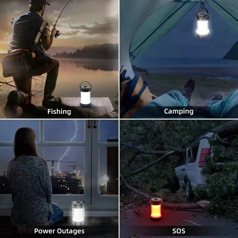 Solar Camping Ausrüstung Laterne Outdoor Notfall Lichter Multifunktionale Zelt Licht Tragbare Lampen Wiederaufladbare Licht Taschenlampe