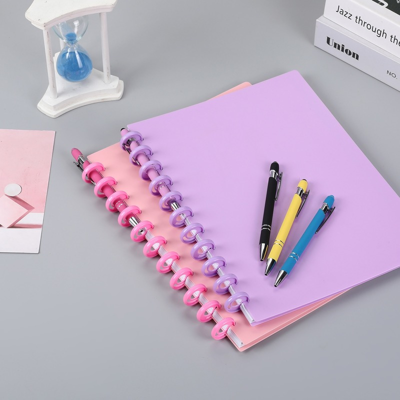 Цветная вставляемая ручка, 30 шт., 28 мм, пластиковая переплетная кольцевая Пряжка, отверстие в форме гриба, блокнот, переплетные принадлежности