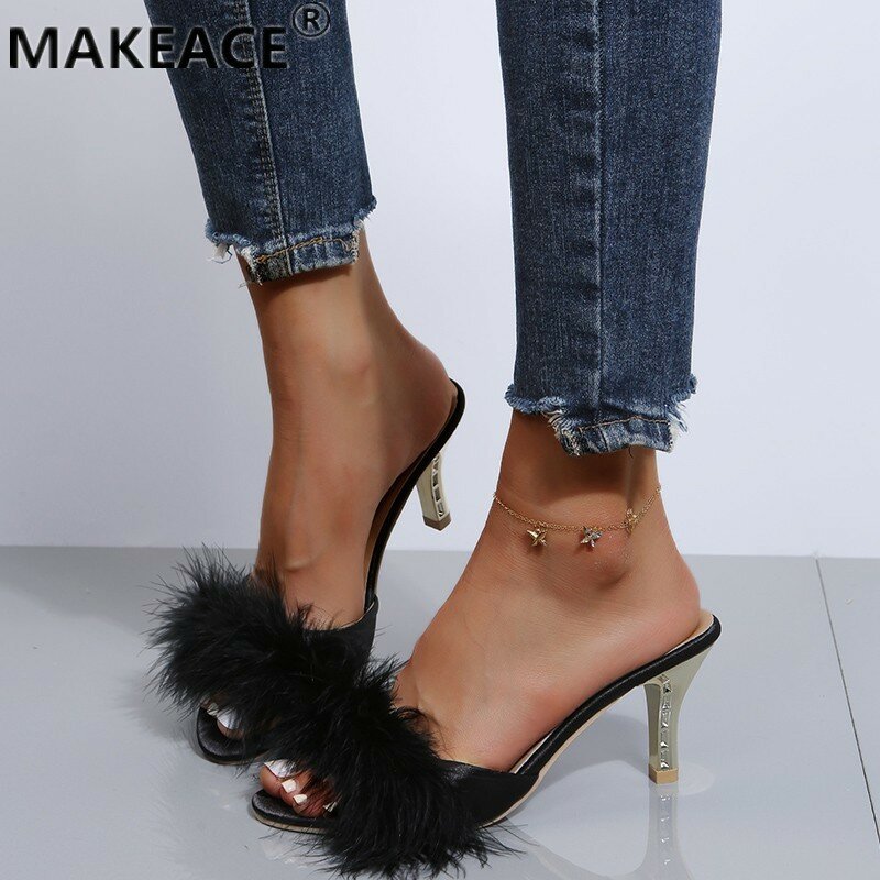 Ladies' Slippers 2021 New Suede Transparent Outdoor Casual Peep-toe Platform Women's Sandals Fashion Party Summer Slippers