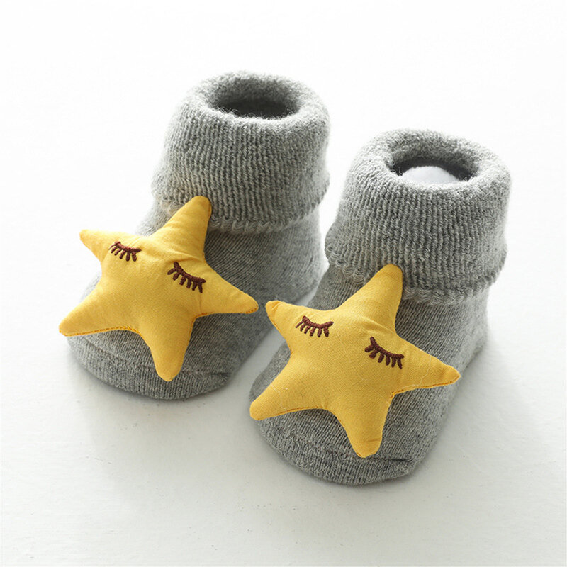 Cartoon Animal Baby Floor Socks Anti-slip Cotton Thicken Soft Warm Infant Toddler Socks Indoor Newborn Winter Foot Socks Shoes