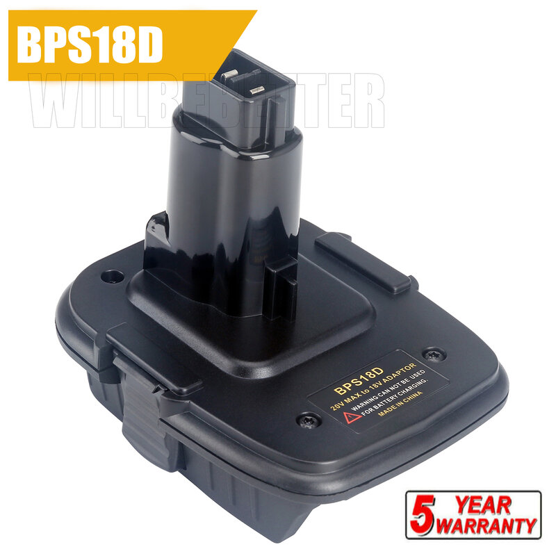 Adaptador de batería portátil BPS18D de 20V a 18V, reemplazo Compatible con convertidor de batería USB ABS ignífugo para accesorios de portero