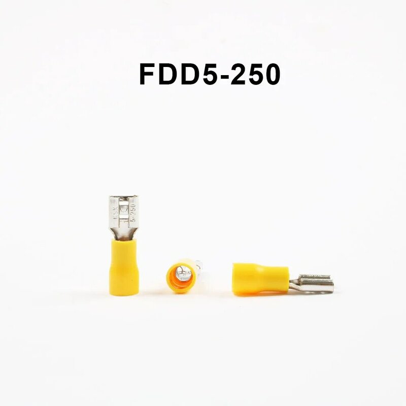 FDD2-250 أنثى معزول الكهربائية تجعيد محطة ل 1.5-2.5mm2 موصلات سلك كابل موصل 100 قطعة/الحزمة FDD FDD2.5-250