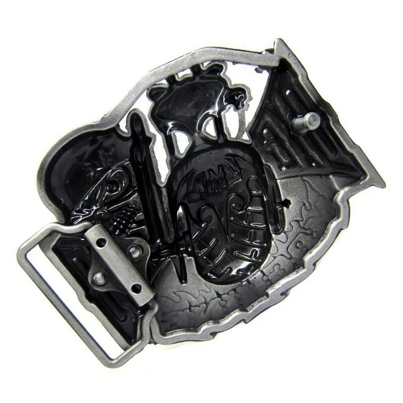 Hebilla de cinturón de Metal para hombre, hebilla de rodillo ajustable con cabeza de calavera gótica, estilo occidental, cinturón de cuero
