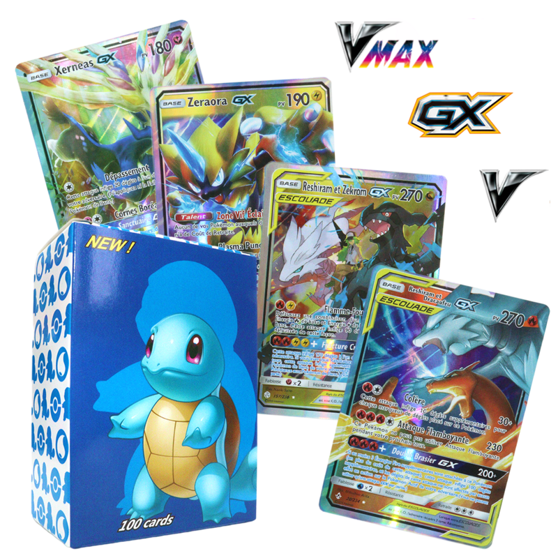 55-100 Buah Kartu Kertas Pokemon Spanyol Perancis Inggris Pikachu Charizard Mewtwo Vmax Tag Team MEGA Anime Game Hobbies Collection