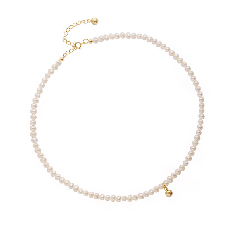 Collier en perles pour femmes, pendentif en forme de petits haricots dorés, chaîne ras du cou clavicule, bijoux élégants français