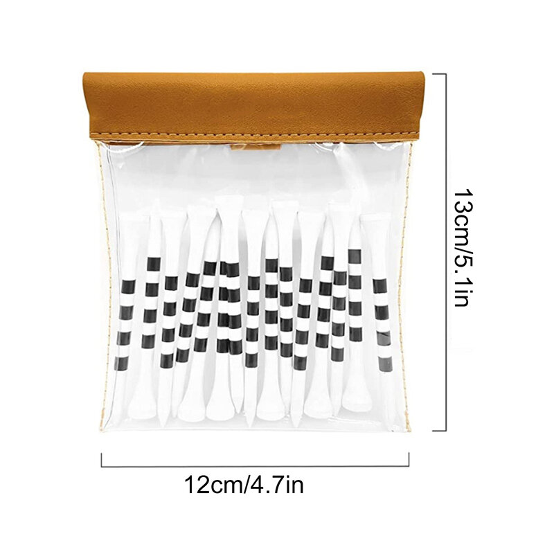 Golf Tee Pouch 4.7 X 5.1 Inch Golf Tee Bag With Clip Clear Transparent Squeeze Top Pocket To Store Golf Accessories And