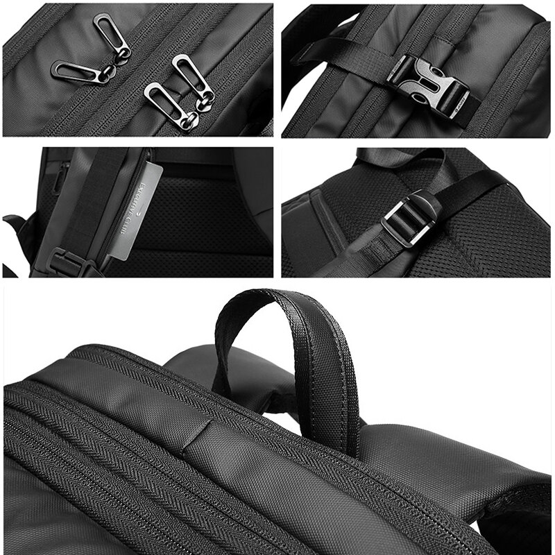 الرجال قابلة للتوسيع 15.6 بوصة محمول على الظهر USB مقاوم للماء دفتر المدرسية الرياضة السفر حقيبة مدرسية حزمة على ظهره للذكور