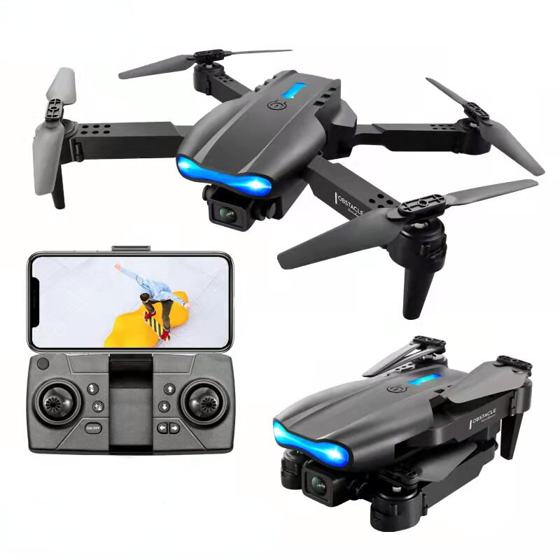 360 ° 4K HD Drone Udara Fotografi Quadcopter Empat Arah Menghindari Rintangan Lipat Mainan Lensa Ganda Pesawat RC Hadiah Liburan Anak-anak