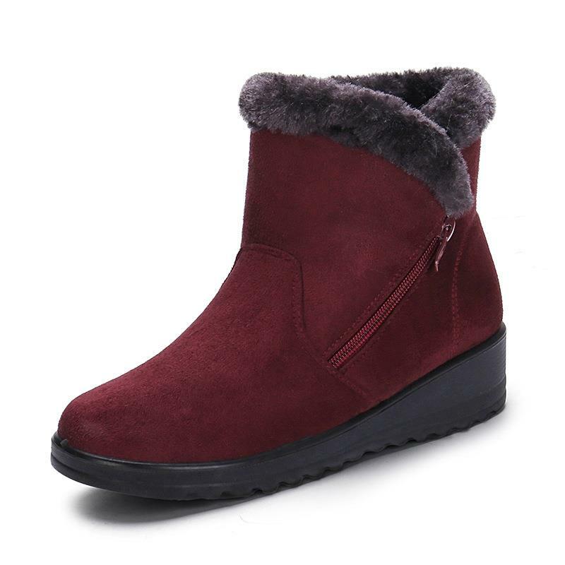 Botas de nieve para Mujer, zapatos de plataforma con cremallera, cómodos, planos, para invierno