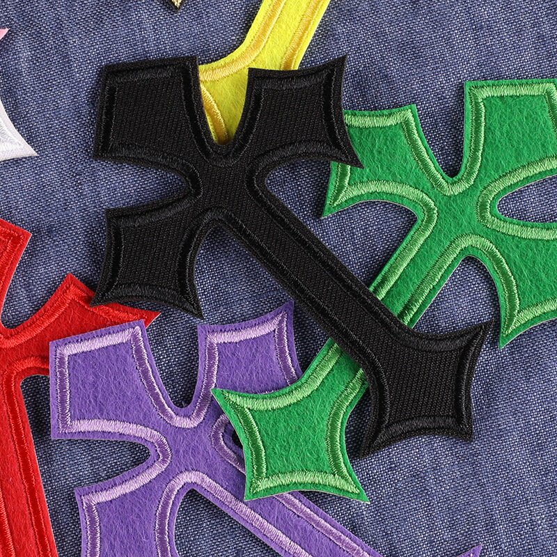 5 pçs moda cruz passar remendos bordados desenhos animados motif jogo bx roupas calças chapéu camiseta apliques bordado acessório