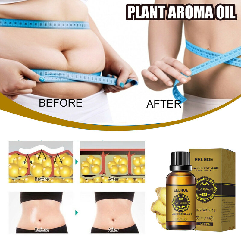 Slimming Fat Burning Ginger Oil Fat Burning Thin Leg Waist Weight Loss Anti Cellulite Massage Oil Postpartum Repair Skin Cream