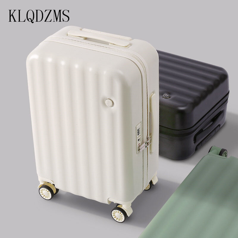 KLQDZMS 20/24นิ้ว Unisex กระเป๋าเดินทางหมุนล้อ Boarding กรณีล้อ Rolling กระเป๋าเดินทางสไตล์เรียบง่าย