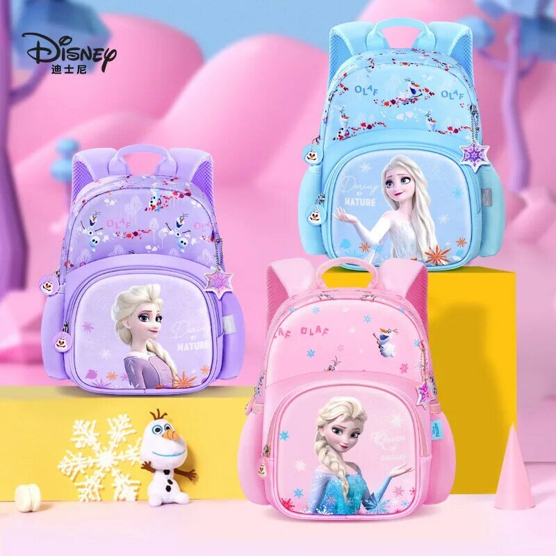 Mochila de dibujos animados Disney Aisha auténtica para niña, mochila escolar para estudiantes, mochila ligera de hombro de gran capacidad para guardería