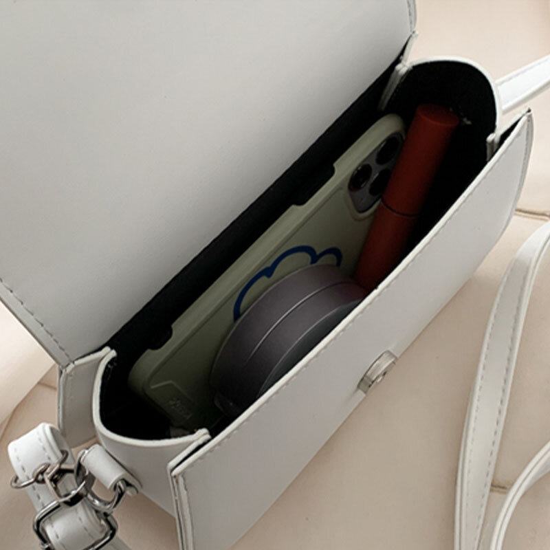 New Trendy Saddle Shoulder Bag Women PU Leather Crossbody Bags Simple Solid Color Flap Messenger Bag Designer Handbags Pouch