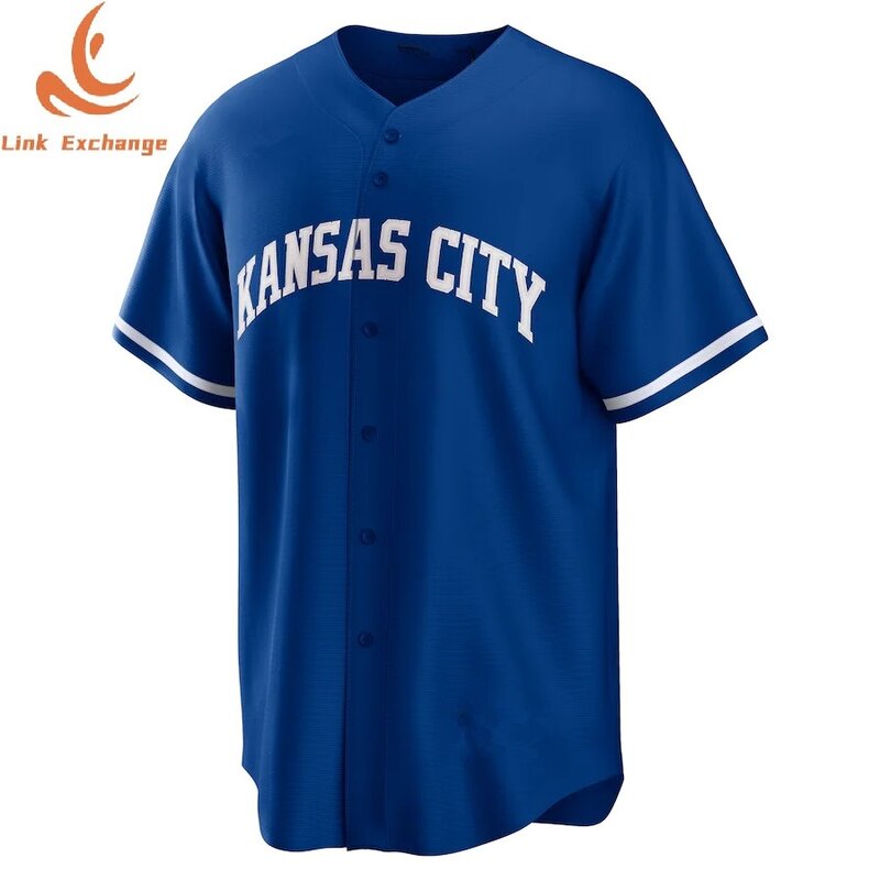 Qualidade superior nova kansas city royals homens jovens crianças camisa de beisebol costurado t camisa