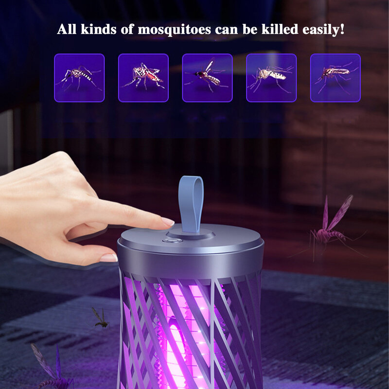1200mah Mosquitoes Zapper Electric Bugs Zapper Insect Mosquitoes Lamp Fly Trap Night Lights For Home Bedroom Backyard Patio