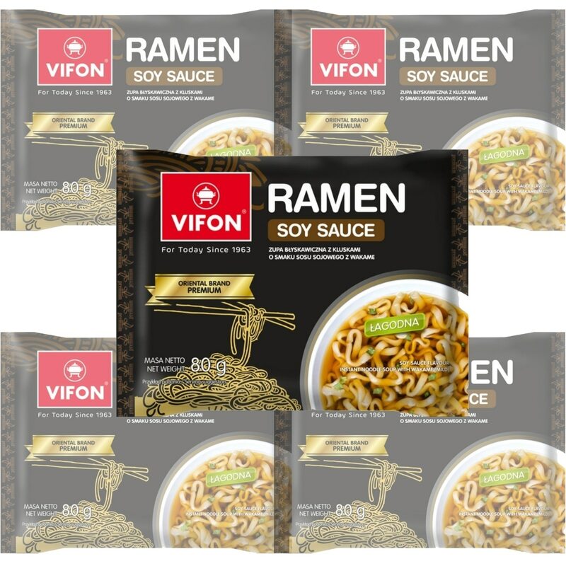 5 упаковок Лапши быстрого приготовления VIFON PREMIUM - Рамен, с соевым соусом и морскими водорослями (RAMEN), 80 г - 5 штук