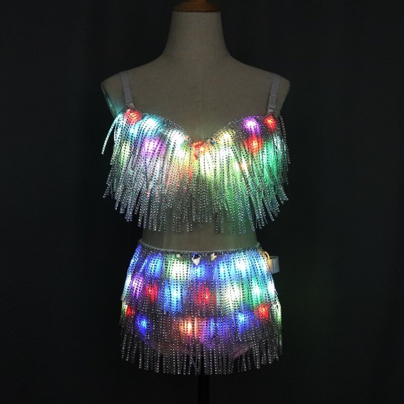 Abiti a LED Costume luminoso reggiseno da donna pantaloncini luminosi LED balletto Costume abiti da festa el prodotto