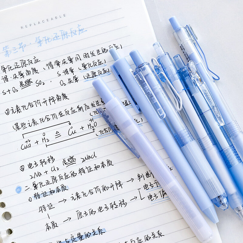 Kawaii 젤 펜 컬러 하이라이터 세트, 학생용 필기 펜, 한국 일본 카와이 학교 문구 용품, 6 펜