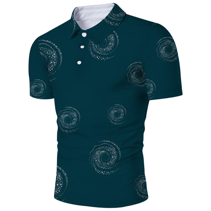 Nieuwe Heren Polo Shirt 3D Digitale Afdrukken Revers Korte Mouwen T-shirt