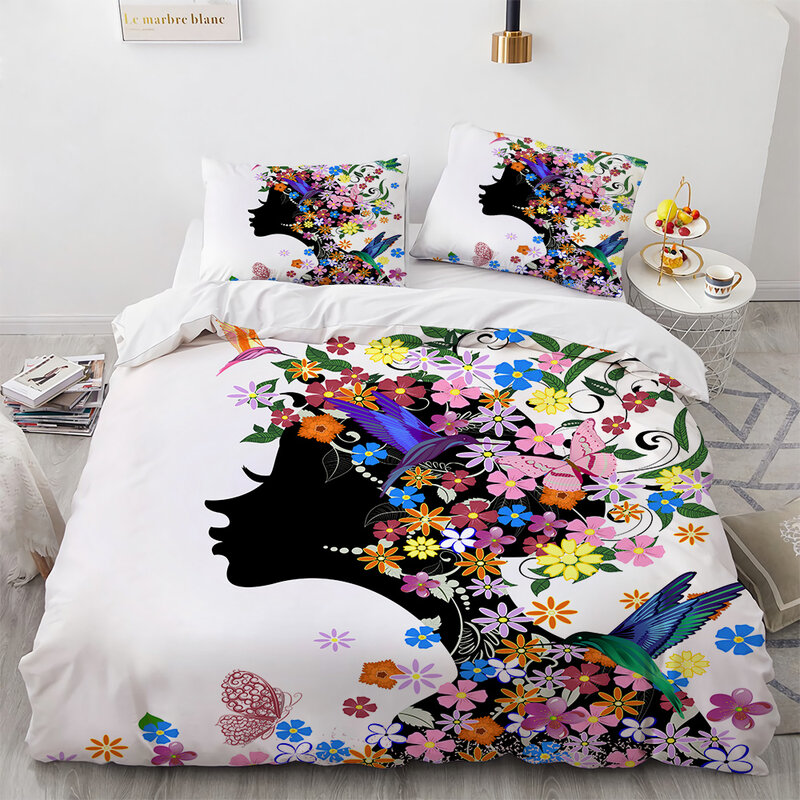 Borboleta dos desenhos animados jogo de cama decorativo colorido borboleta rei rainha gêmeo tamanho capa edredão conjunto crianças menina quarto consolador conjunto