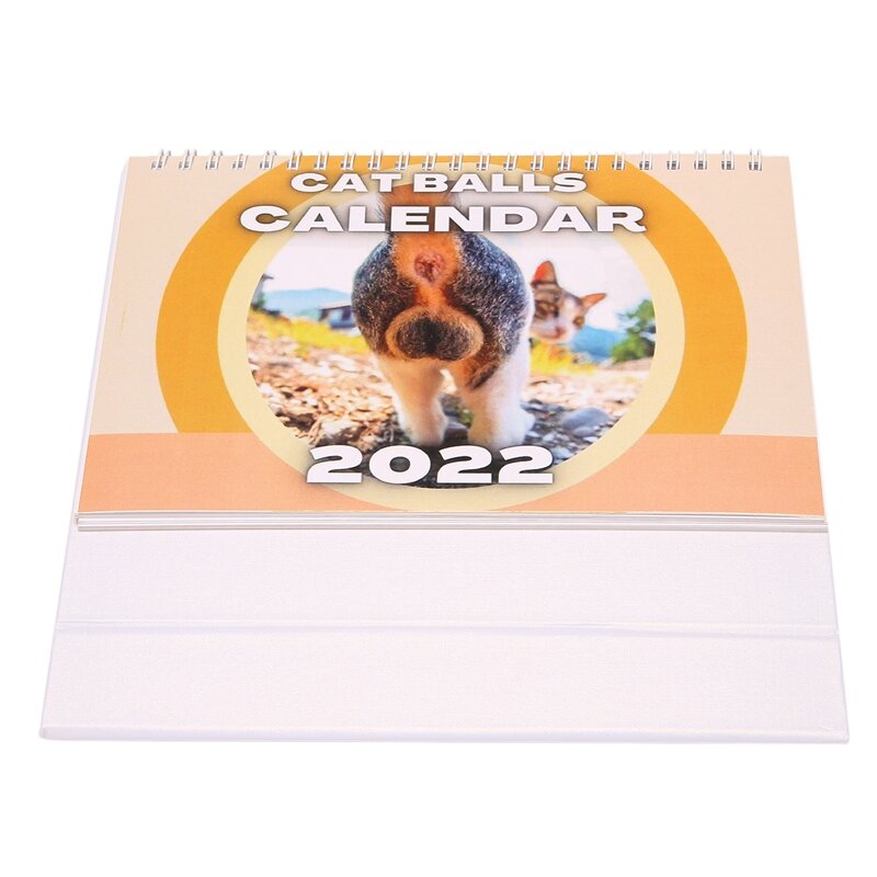 Calendario de escritorio con trasero de gato, divertido Calendario de Fotos de Animales, regalos de broma para amantes de los gatos y Regalos divertidos de Año Nuevo