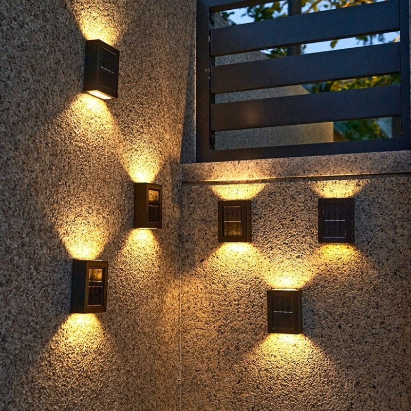 Lámpara Solar inteligente de pared para exteriores, luz impermeable para jardín, valla, porche, decoración de calle, linterna para balcón/patio/escaleras/valla